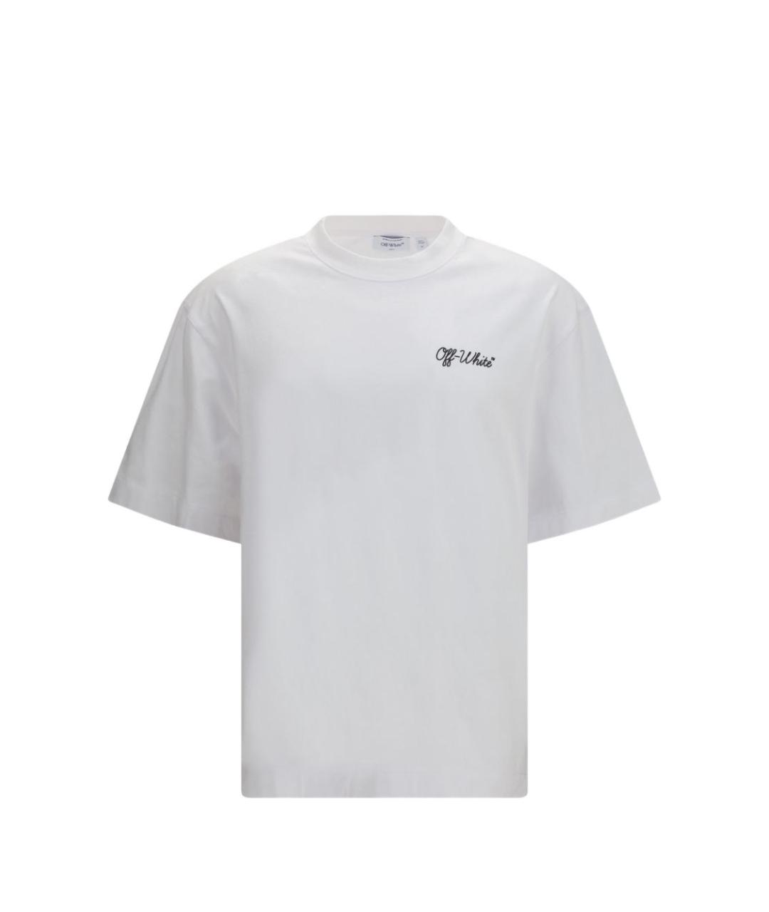 OFF-WHITE Белая хлопковая футболка, фото 1