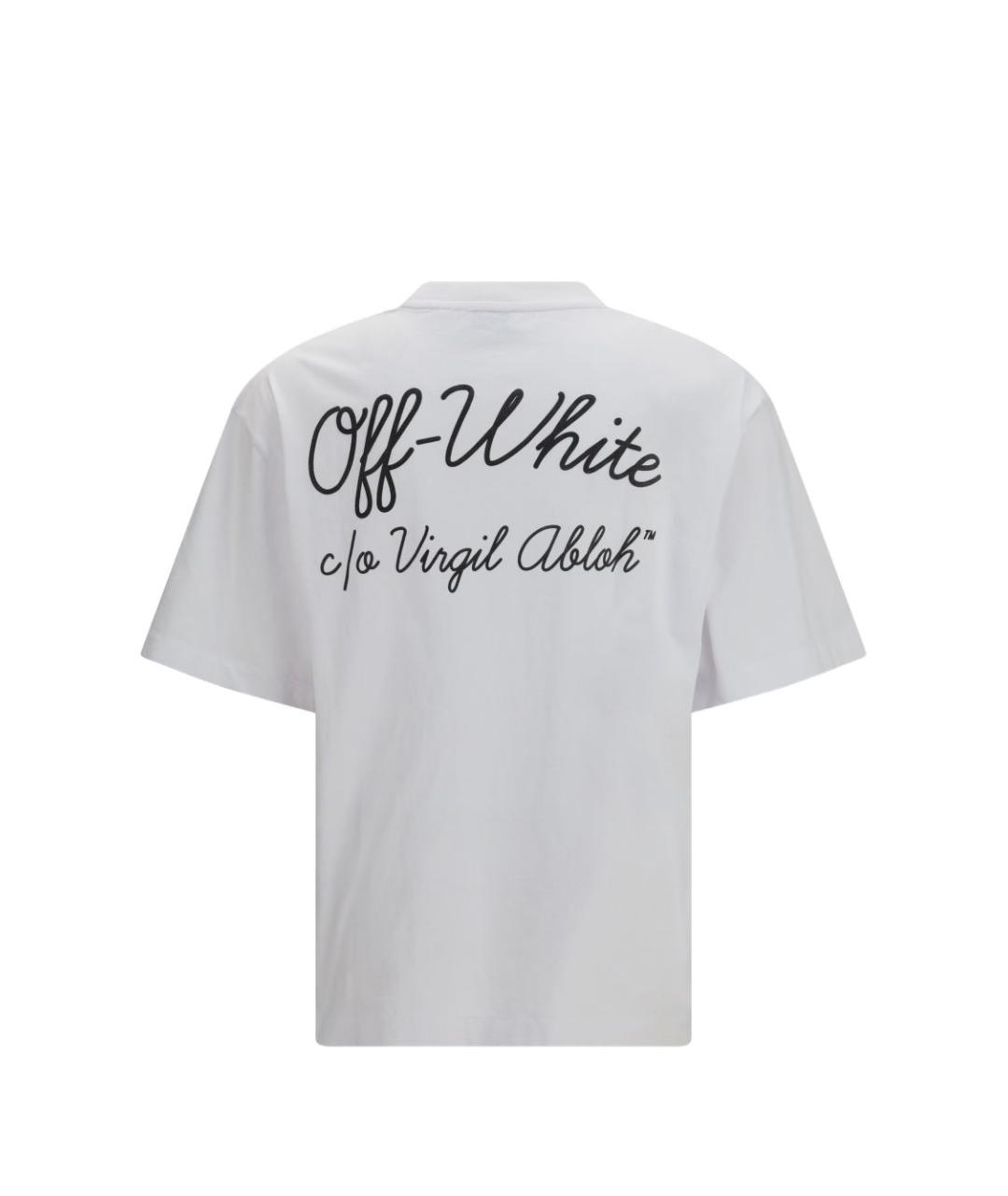 OFF-WHITE Белая хлопковая футболка, фото 3
