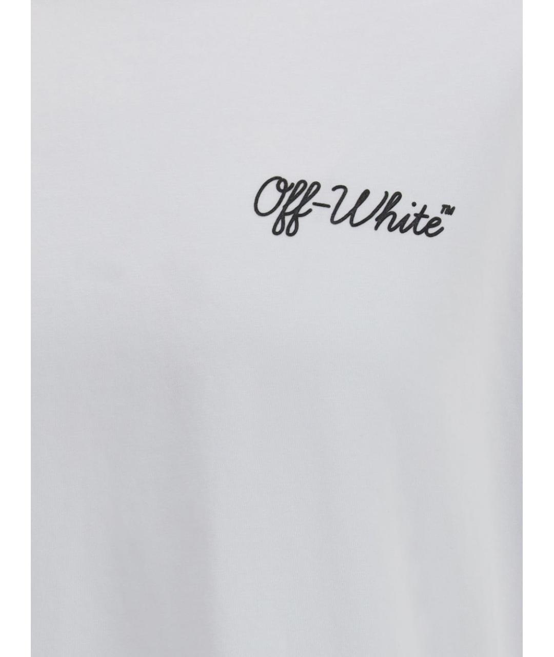 OFF-WHITE Белая хлопковая футболка, фото 2