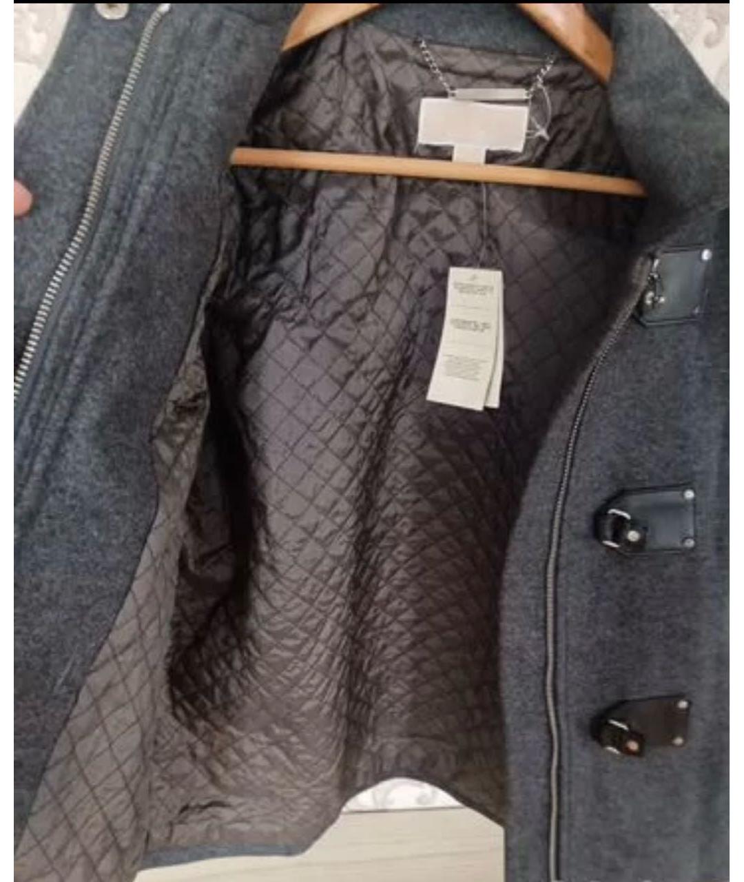 MICHAEL KORS Серое шерстяное пальто, фото 3