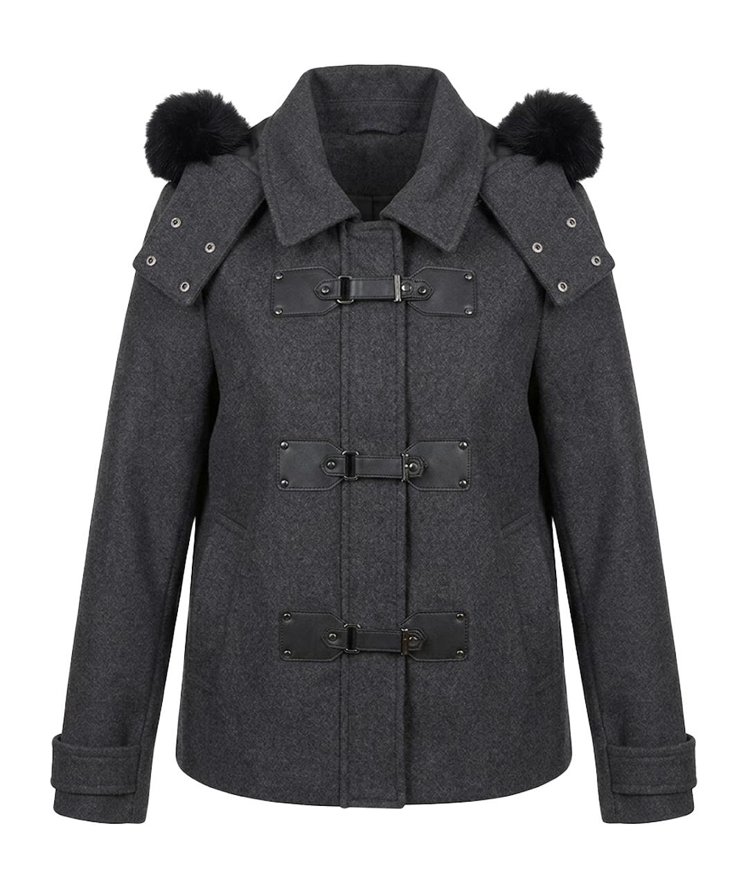 MICHAEL KORS Серое шерстяное пальто, фото 1