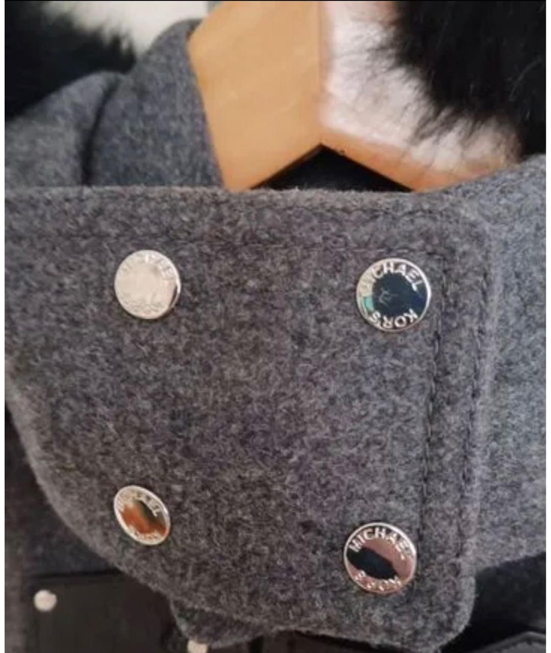 MICHAEL KORS Серое шерстяное пальто, фото 4