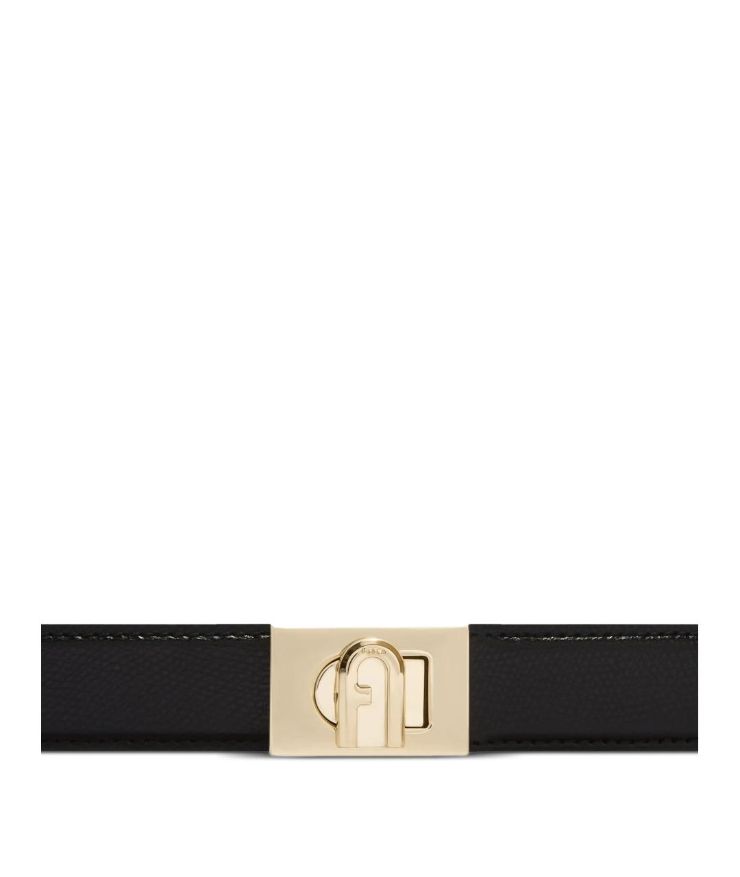 FURLA Черный кожаный ремень, фото 4