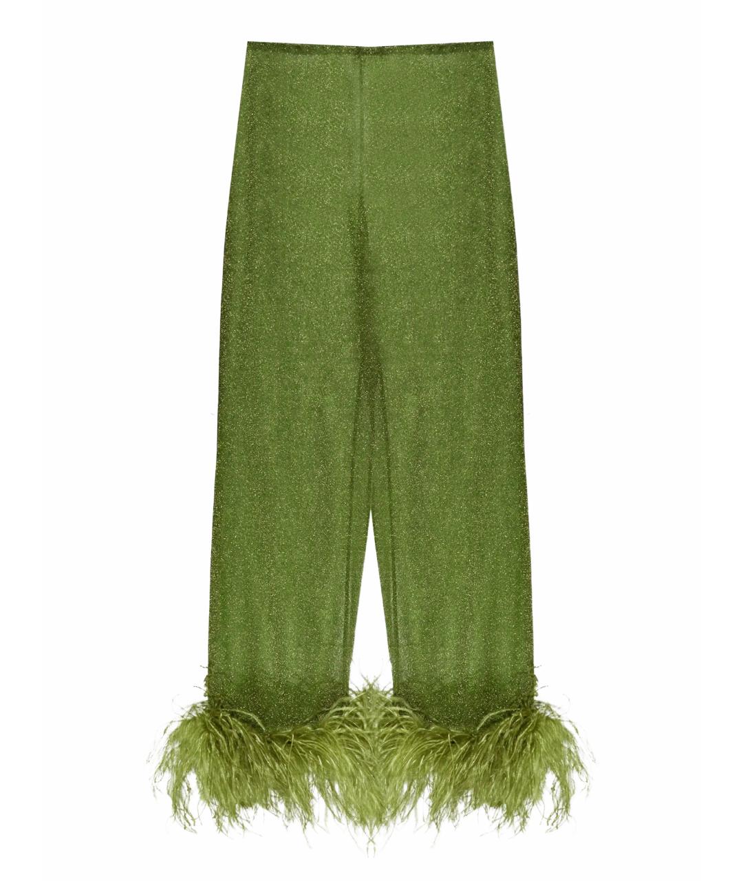 OSEREE Зеленые полиамидовые прямые брюки, фото 1