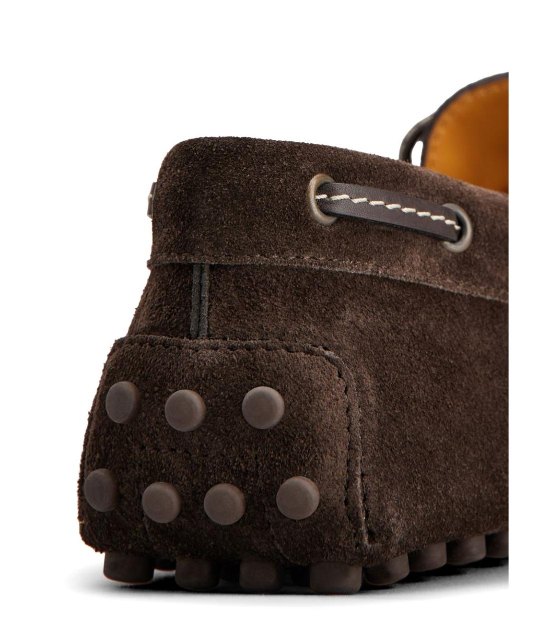TOD'S Коричневые замшевые лоферы, фото 5