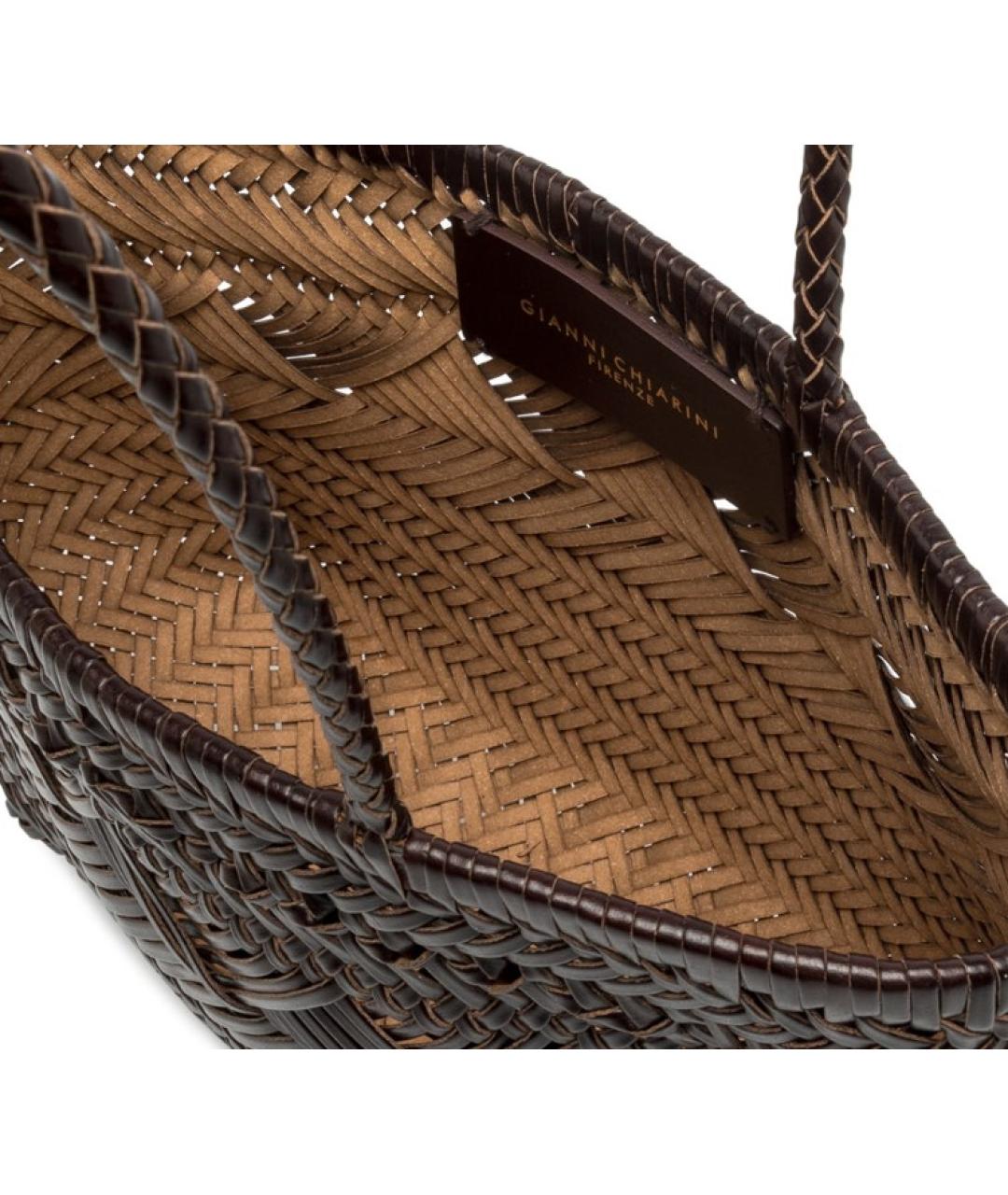 Gianni Chiarini Коричневая кожаная сумка тоут, фото 5