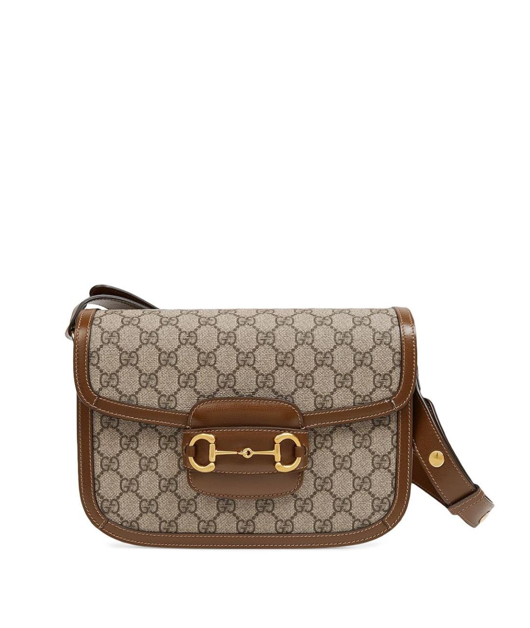 GUCCI Коричневая тканевая сумка через плечо, фото 1