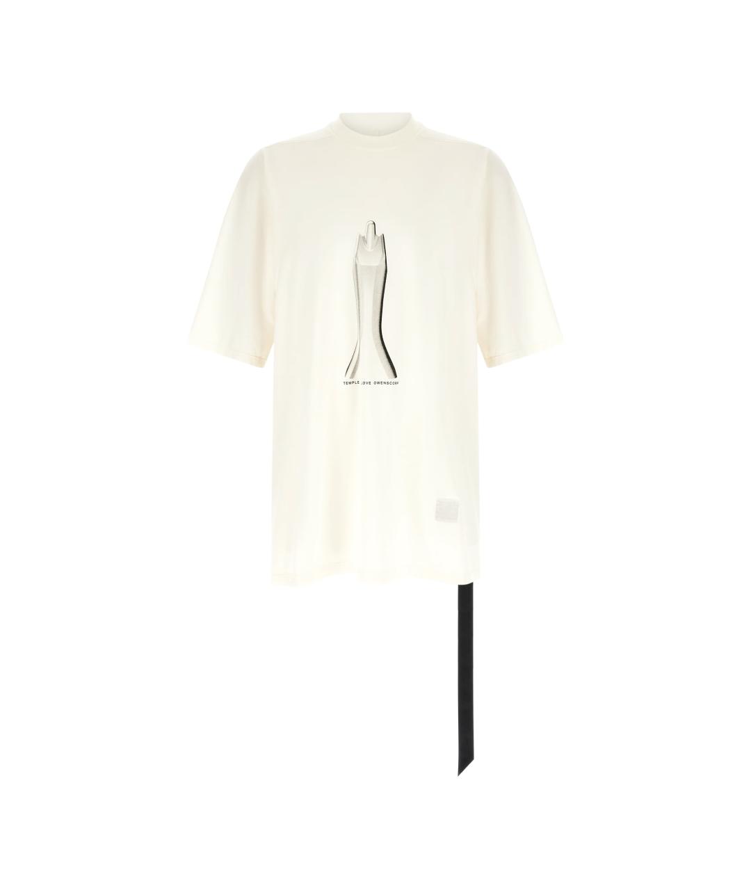 RICK OWENS DRKSHDW Белая хлопковая футболка, фото 1