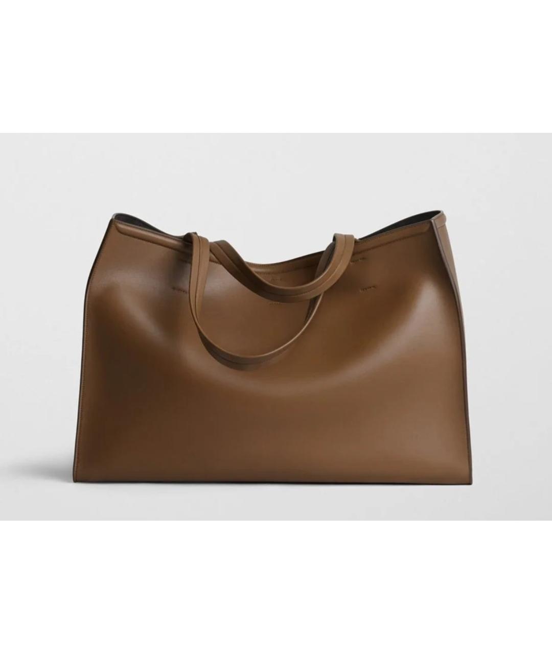 PHOEBE PHILO Хаки кожаная сумка тоут, фото 4