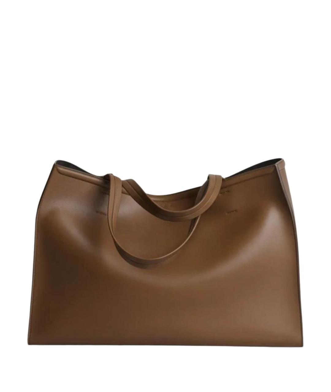 PHOEBE PHILO Хаки кожаная сумка тоут, фото 1