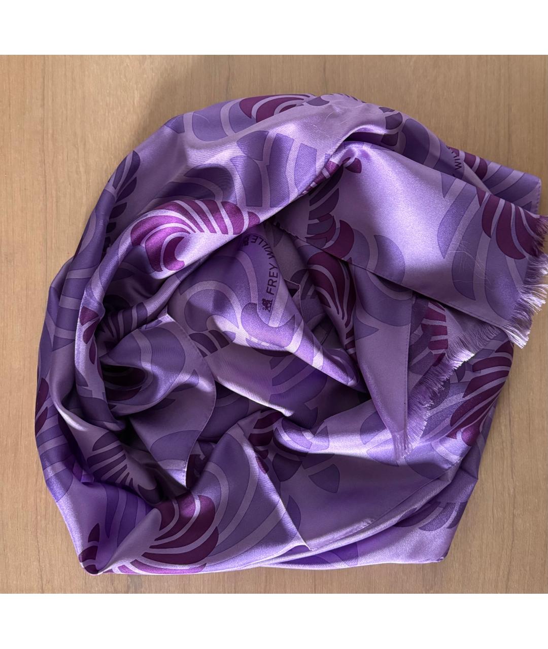 Frey Wille Фиолетовый шелковый шарф, фото 8