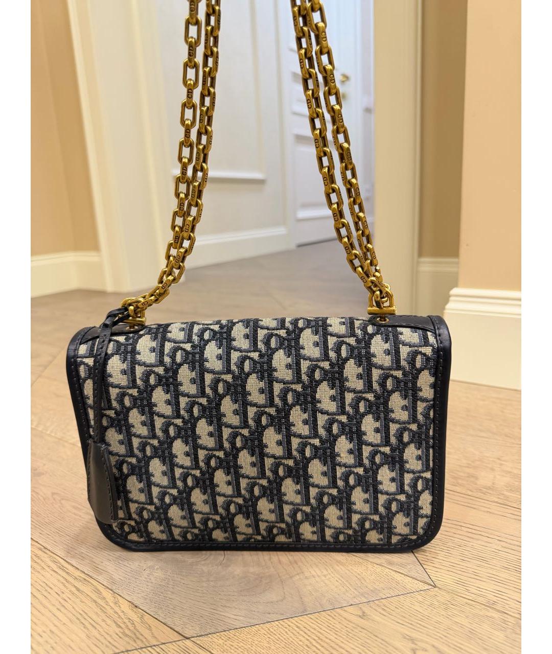 CHRISTIAN DIOR Темно-синяя жаккардовая сумка через плечо, фото 2