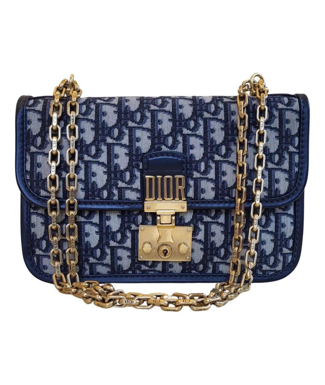CHRISTIAN DIOR Темно-синяя жаккардовая сумка через плечо, фото 6