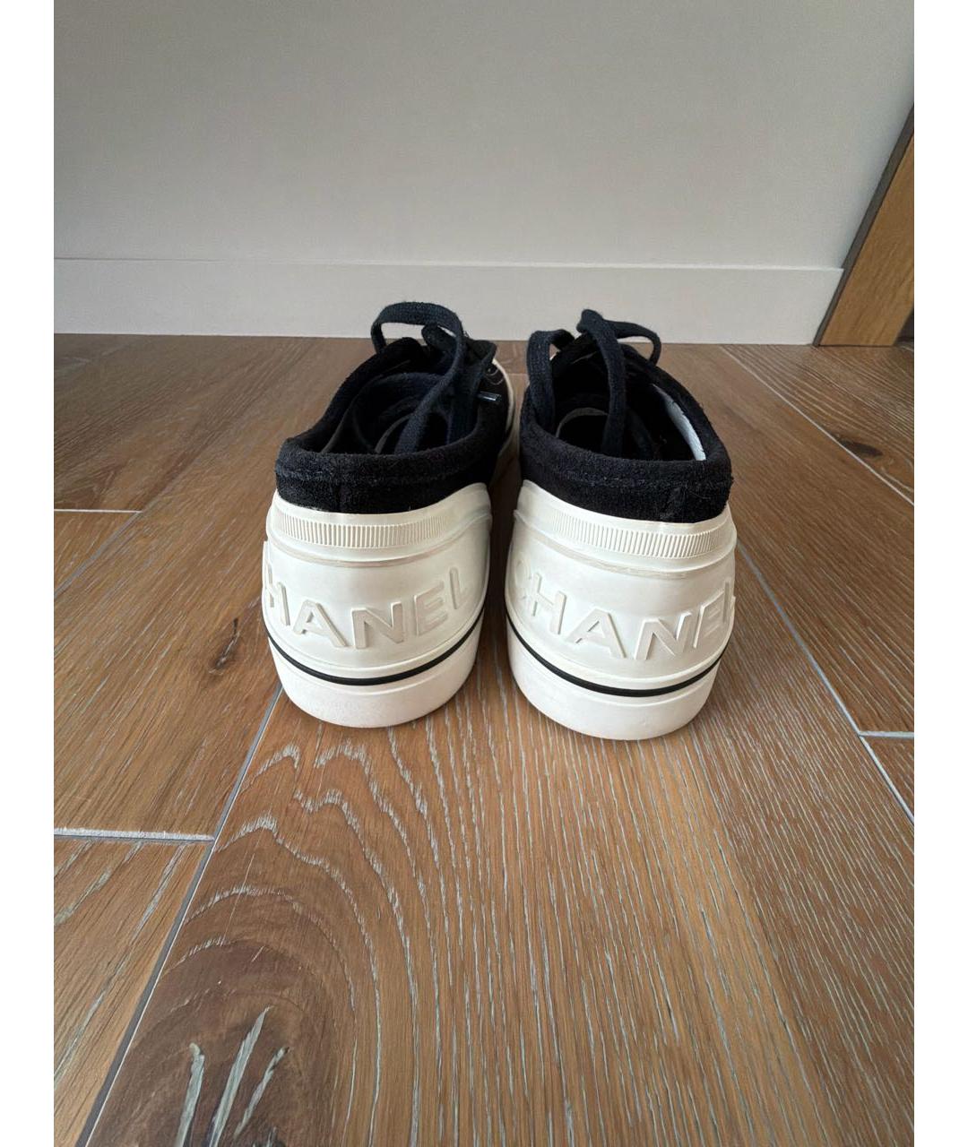 CHANEL Черные кожаные кеды, фото 4