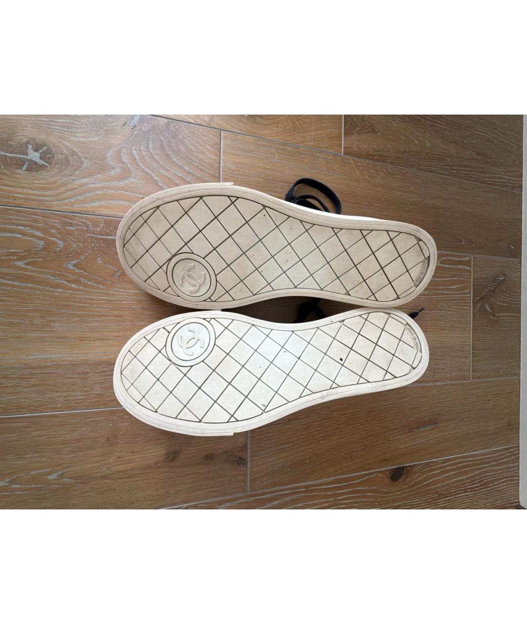 CHANEL Черные кожаные кеды, фото 5