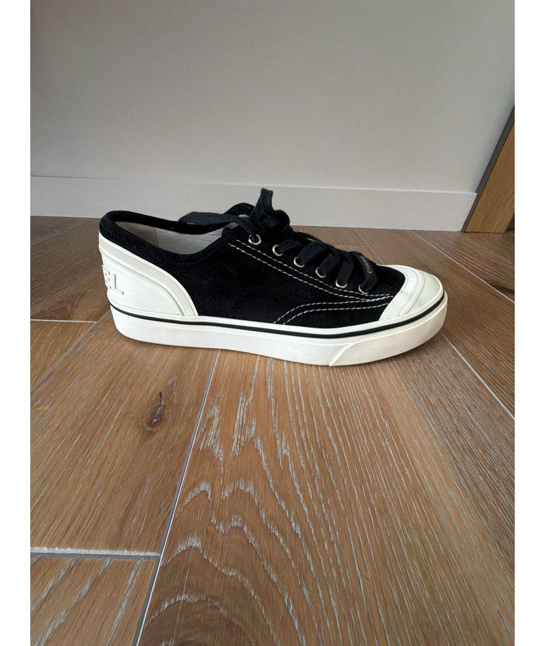 CHANEL Черные кожаные кеды, фото 7