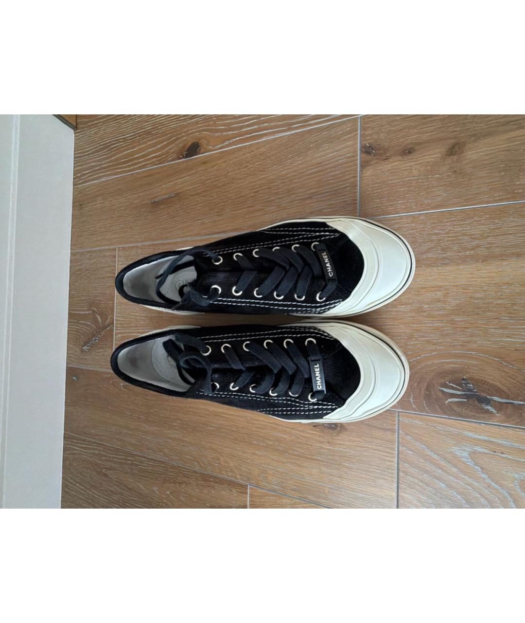 CHANEL Черные кожаные кеды, фото 2