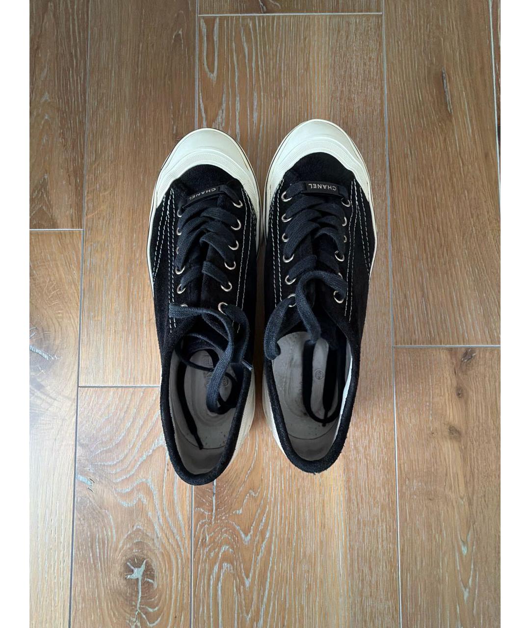 CHANEL Черные кожаные кеды, фото 3