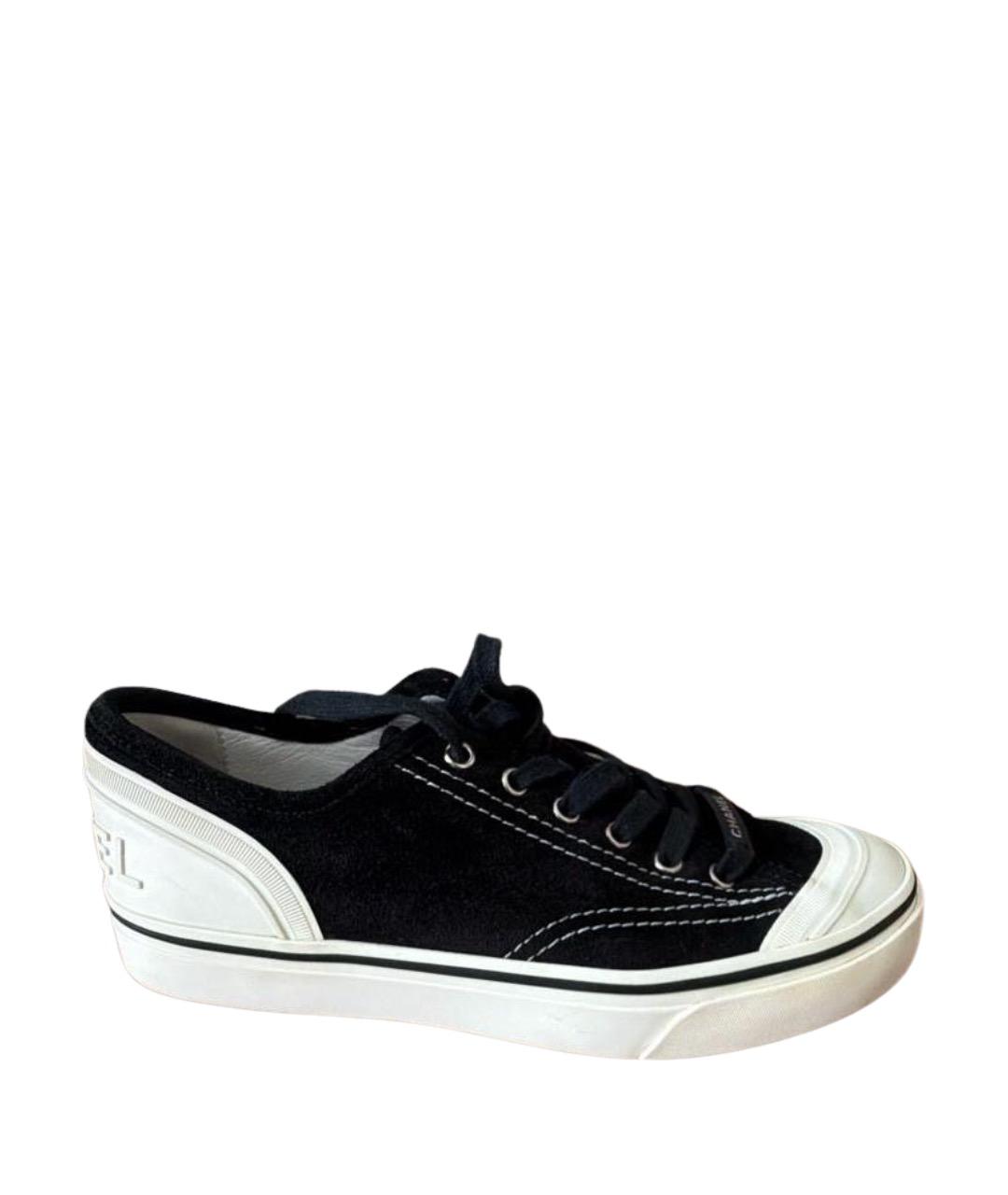 CHANEL Черные кожаные кеды, фото 1