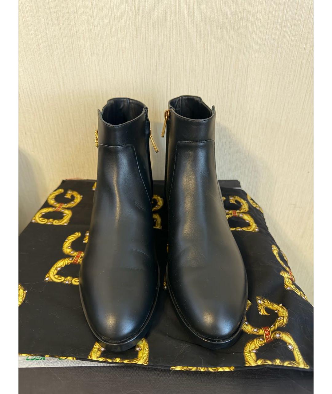 DOLCE&GABBANA Черные кожаные ботинки, фото 2