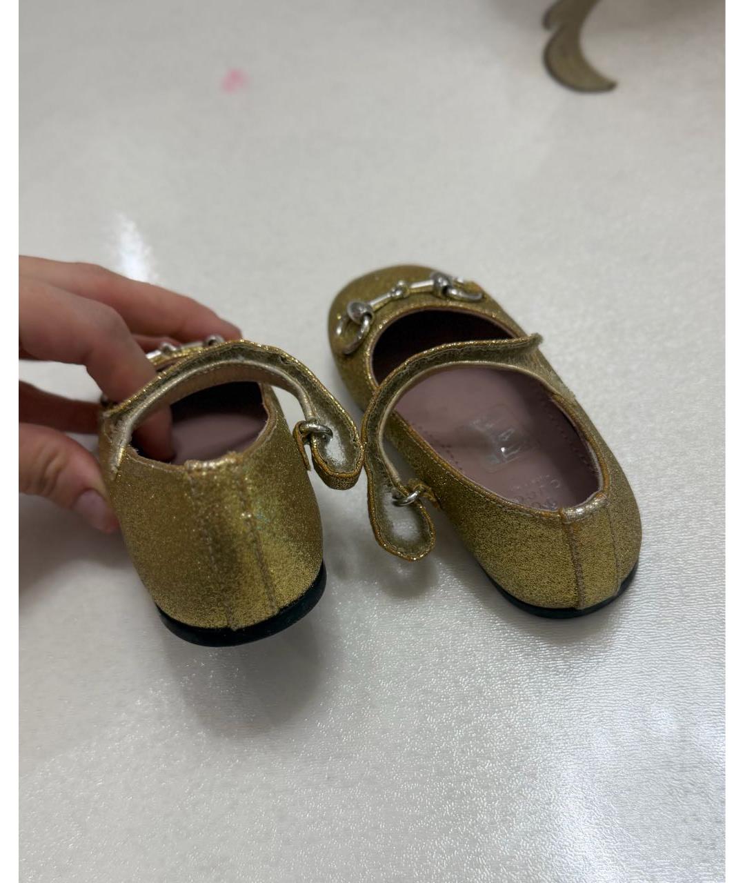 GUCCI Золотые балетки и туфли, фото 4