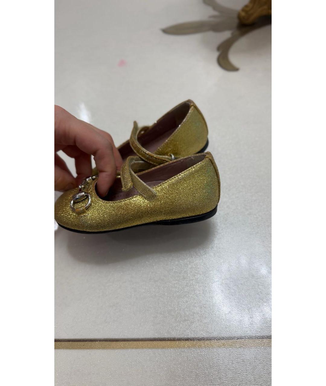 GUCCI Золотые балетки и туфли, фото 2
