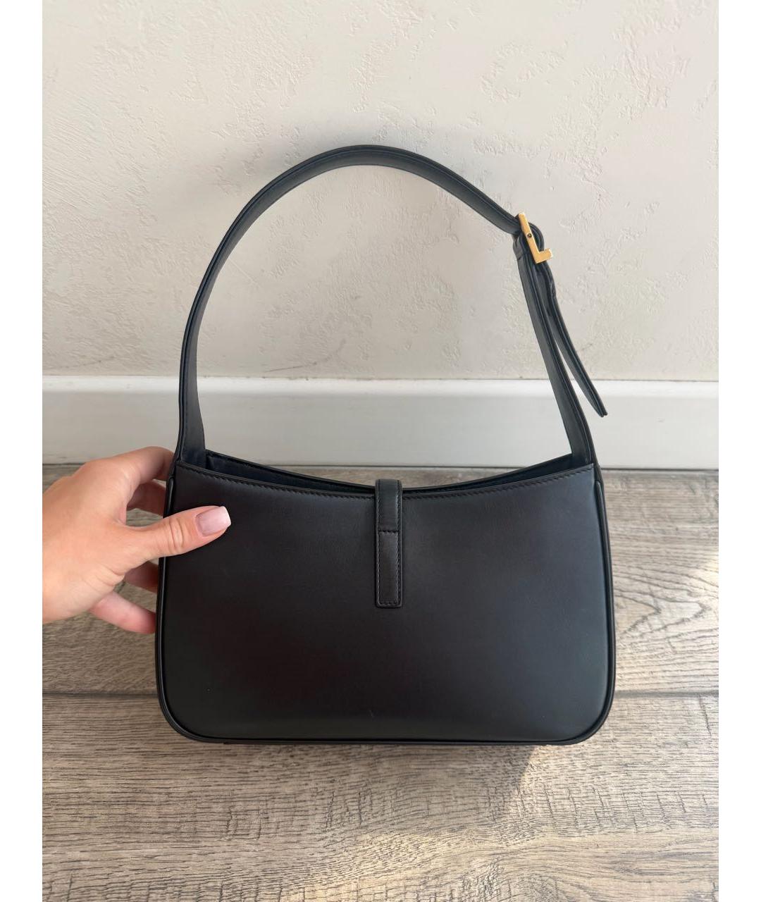 SAINT LAURENT Черная кожаная сумка через плечо, фото 3