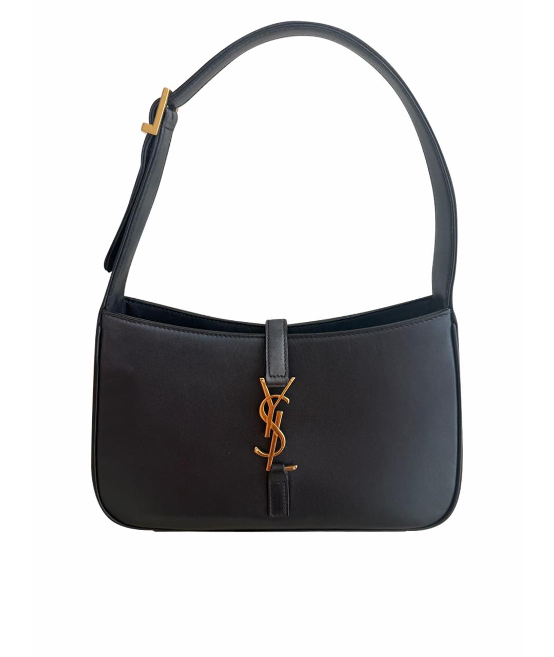 SAINT LAURENT Черная кожаная сумка через плечо, фото 1