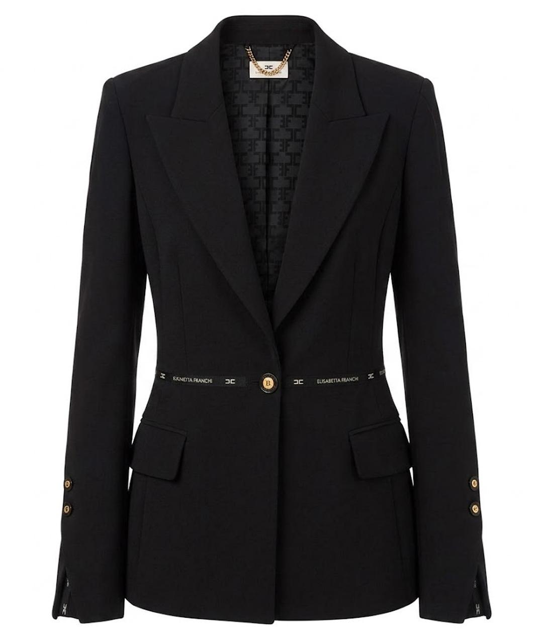 ELISABETTA FRANCHI Черный полиэстеровый жакет/пиджак, фото 1