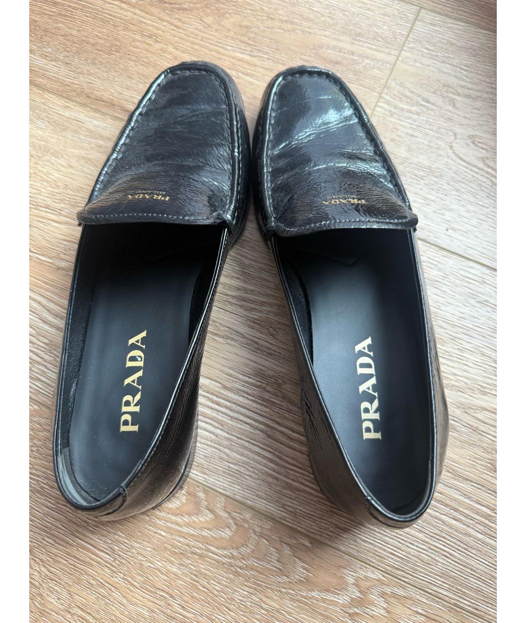 PRADA Черные лоферы из лакированной кожи, фото 3