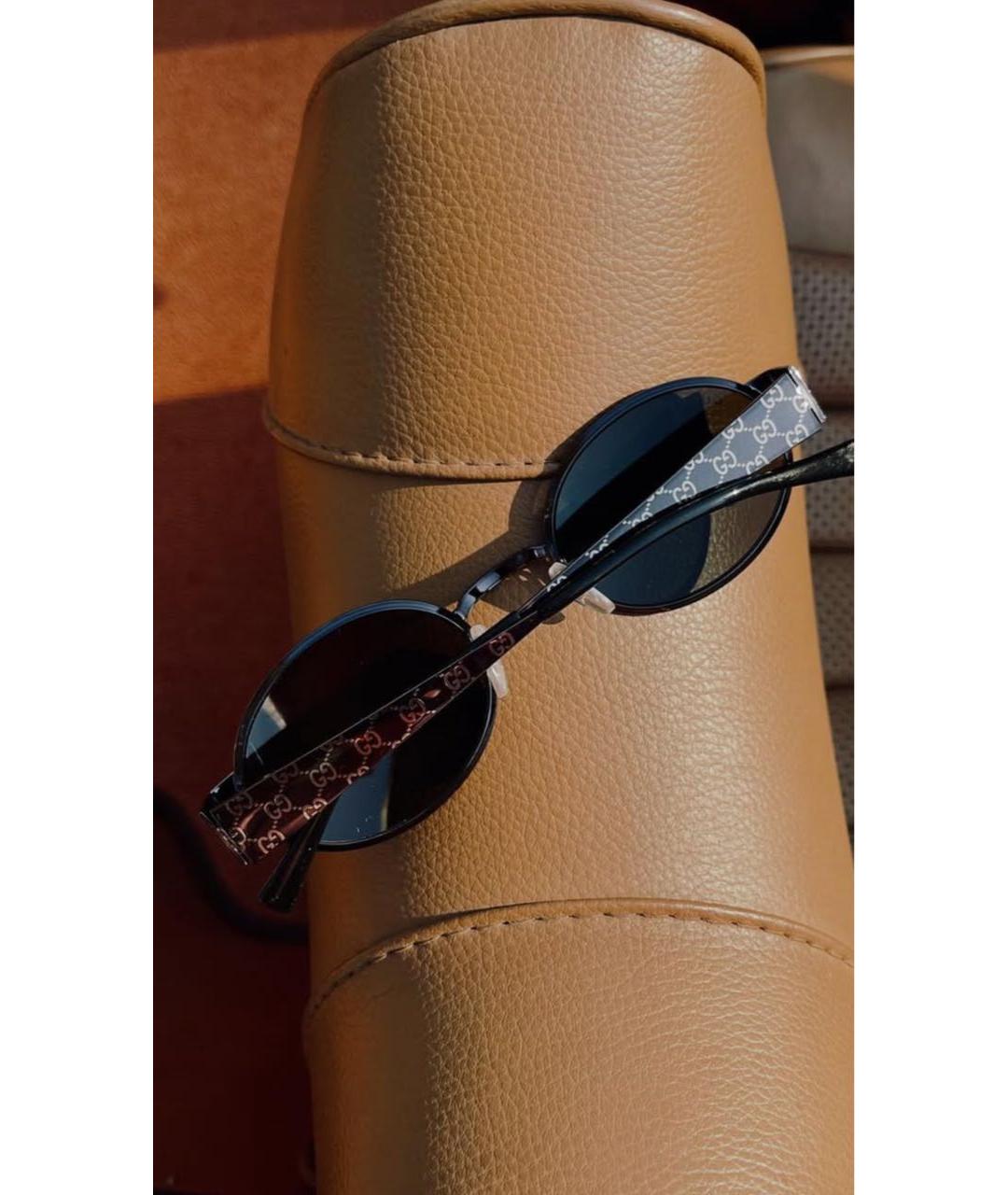 GUCCI Черные металлические солнцезащитные очки, фото 2