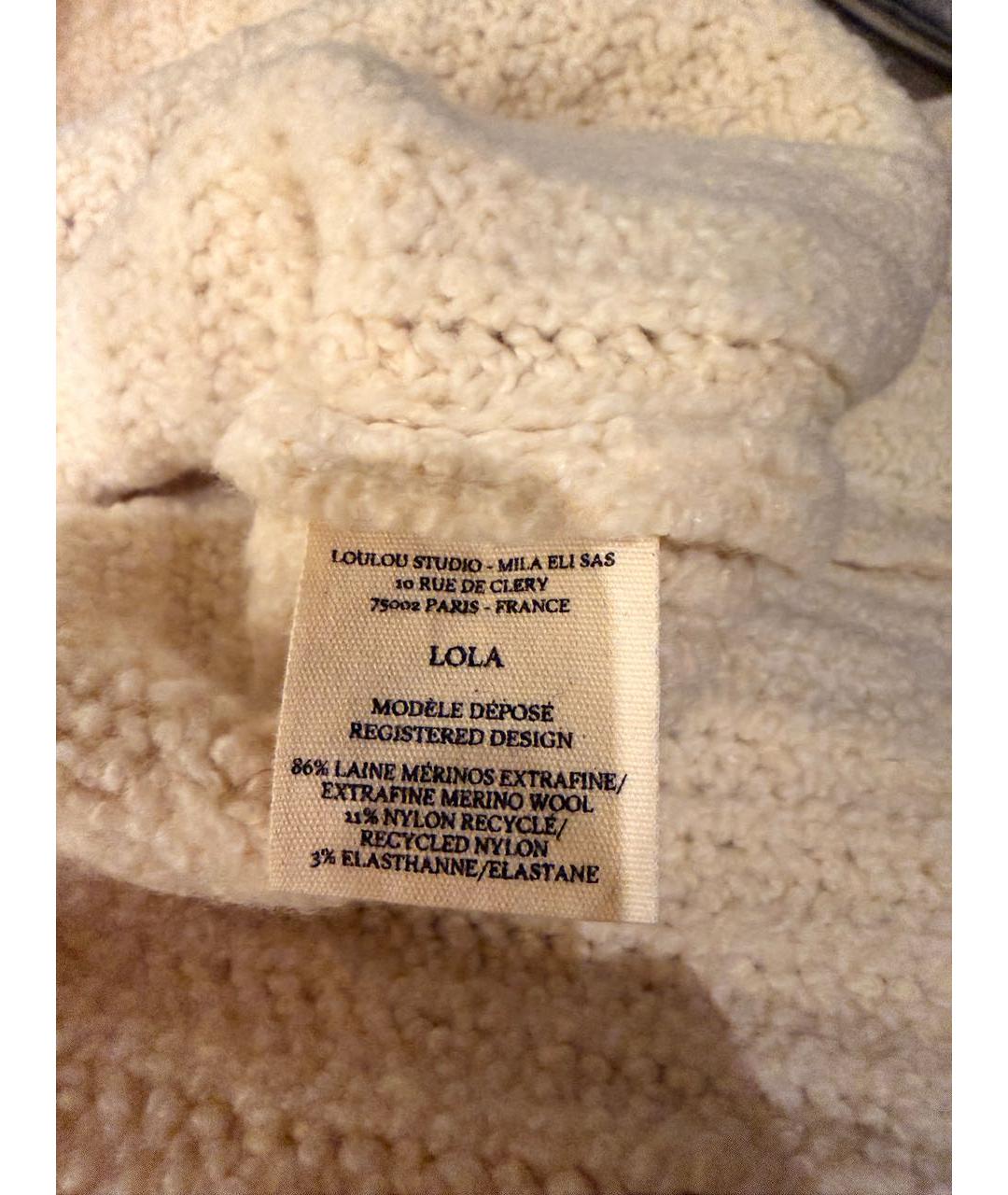 LOULOU STUDIO Бежевый шерстяной джемпер / свитер, фото 2