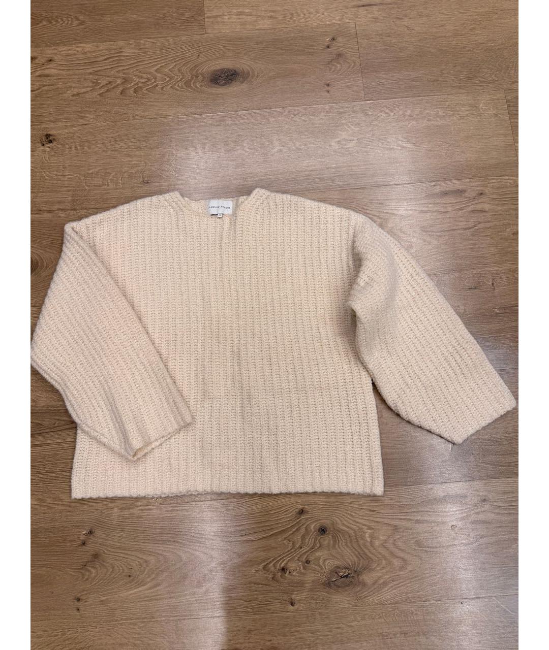 LOULOU STUDIO Бежевый шерстяной джемпер / свитер, фото 3