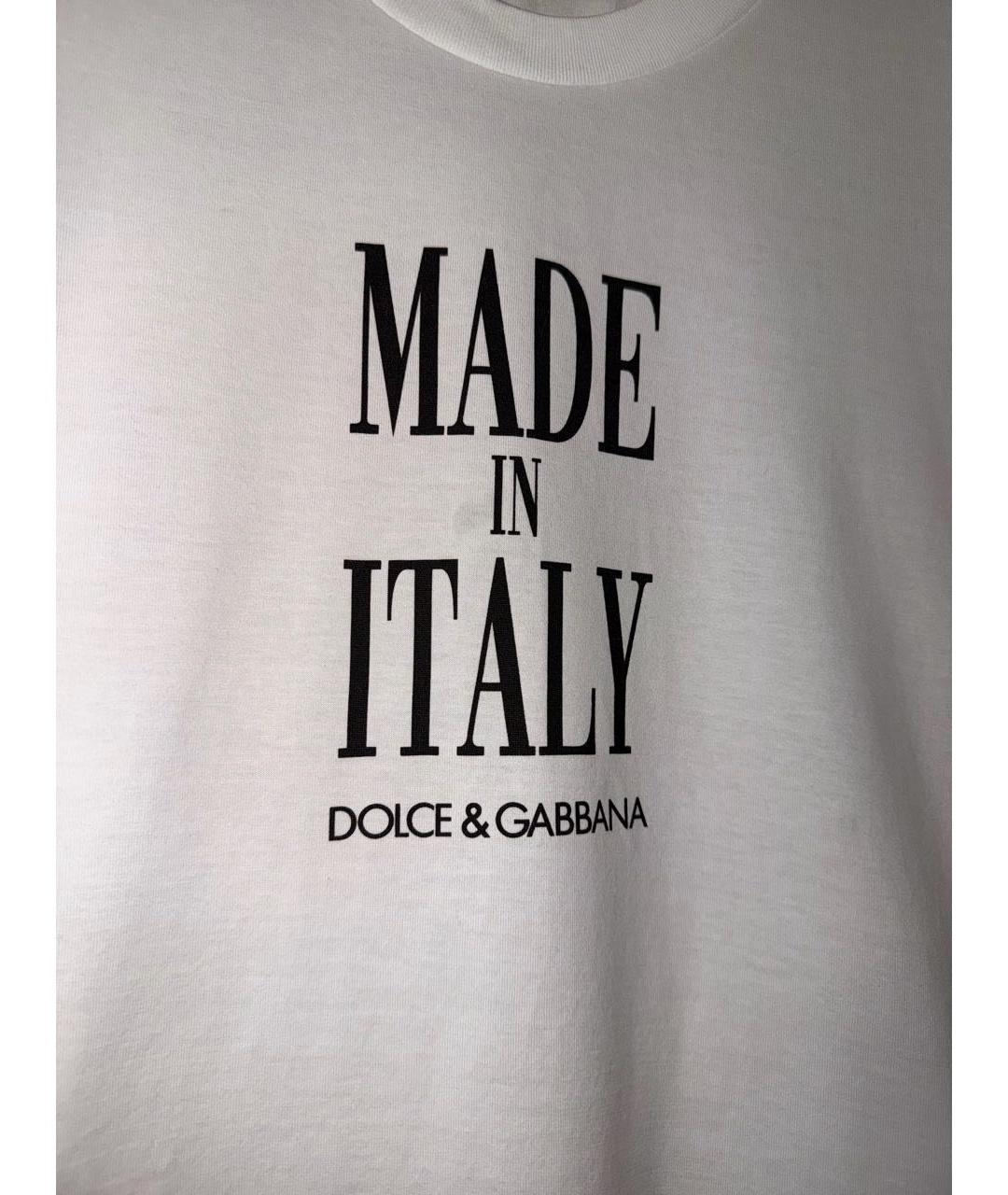 DOLCE&GABBANA Белая хлопковая футболка, фото 4