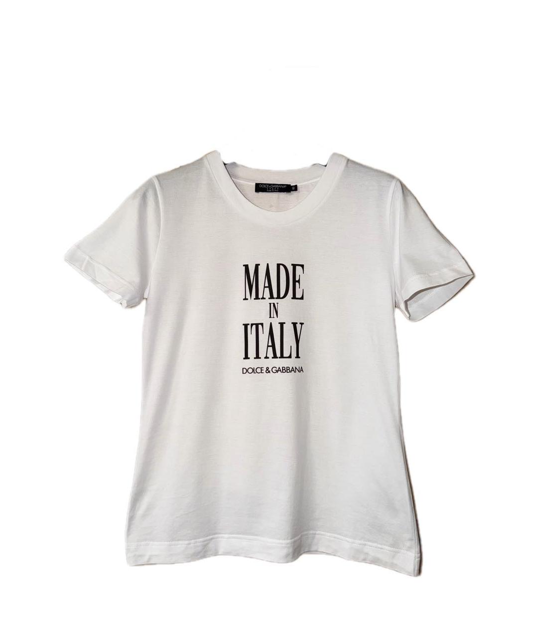 DOLCE&GABBANA Белая хлопковая футболка, фото 1