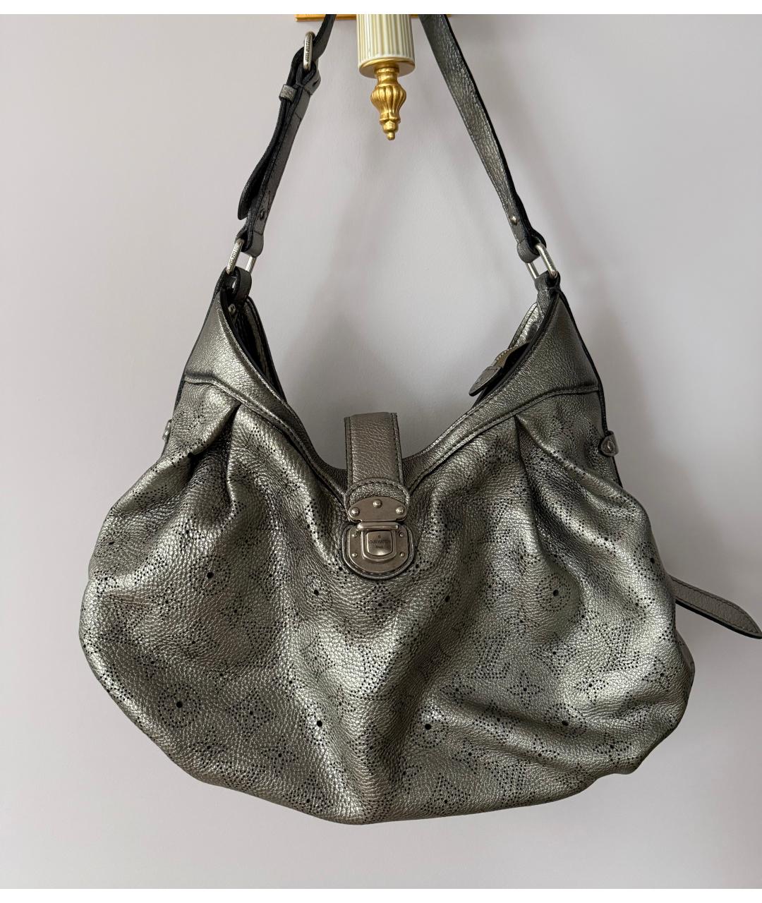 LOUIS VUITTON Серебряная кожаная сумка через плечо, фото 7
