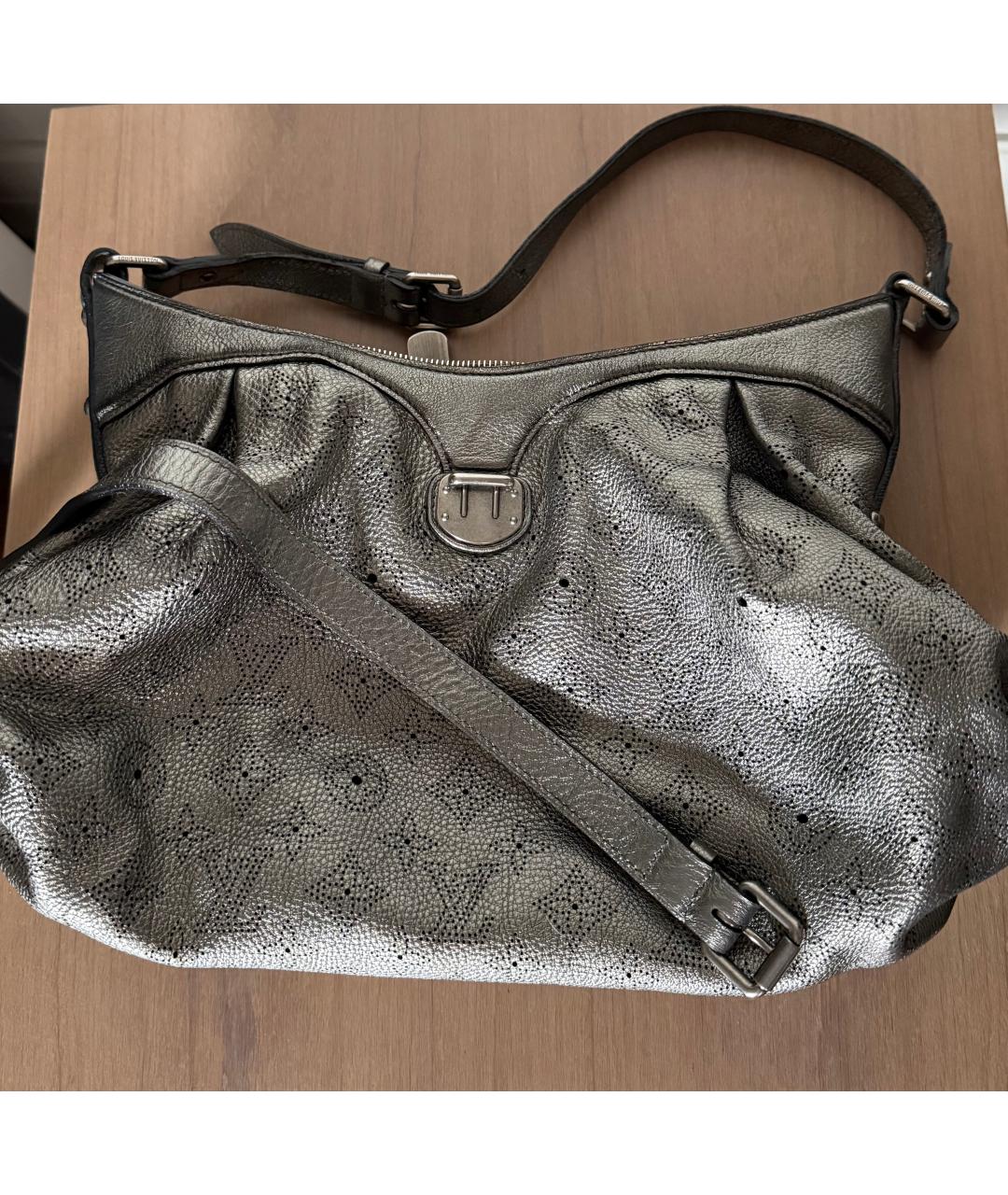 LOUIS VUITTON Серебряная кожаная сумка через плечо, фото 6