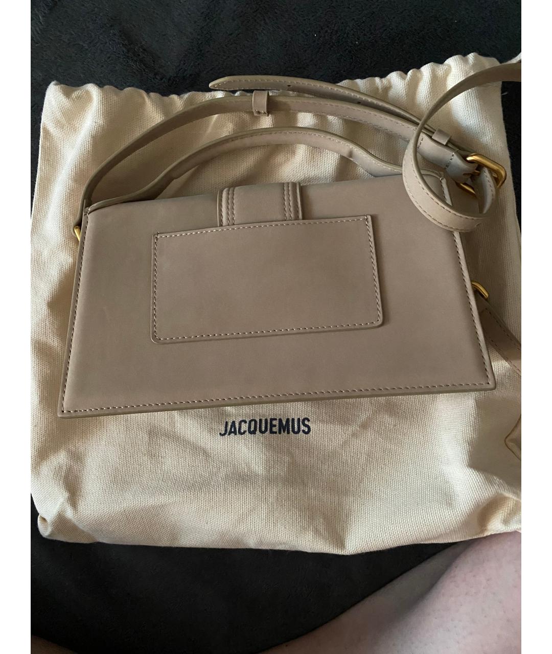 JACQUEMUS Бежевая замшевая сумка через плечо, фото 2