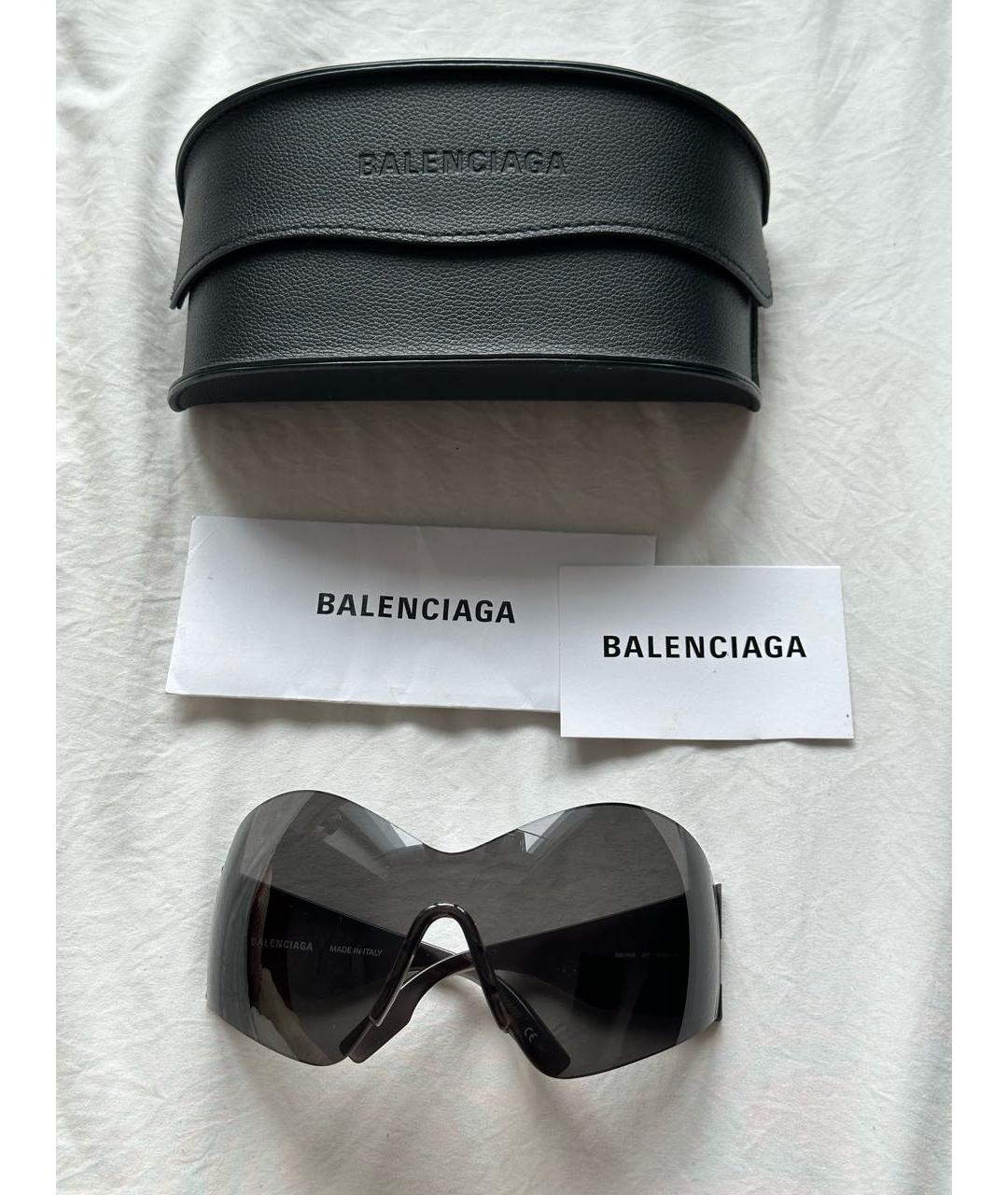 BALENCIAGA Черные пластиковые солнцезащитные очки, фото 4