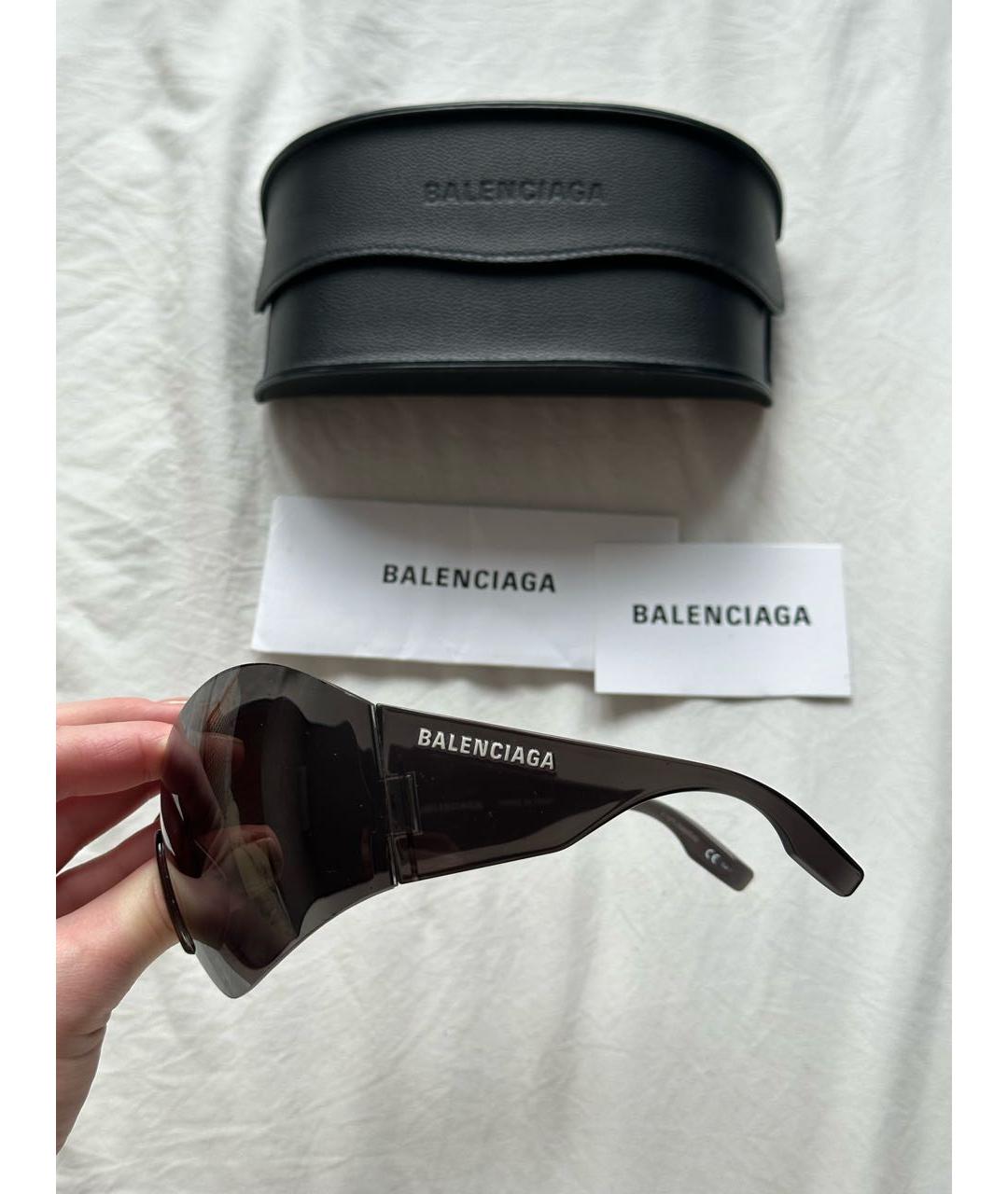 BALENCIAGA Черные пластиковые солнцезащитные очки, фото 3