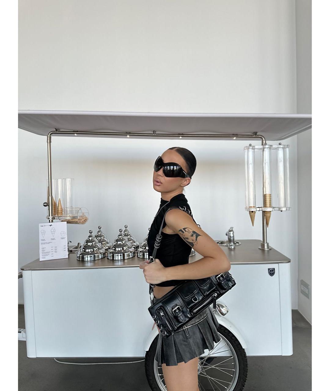 BALENCIAGA Черные пластиковые солнцезащитные очки, фото 5