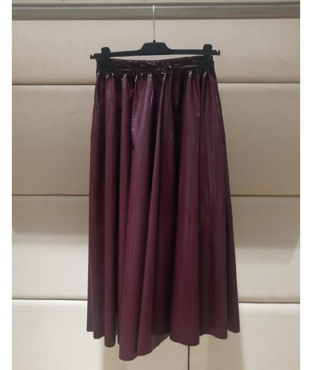 MSGM Бордовая юбка миди, фото 2