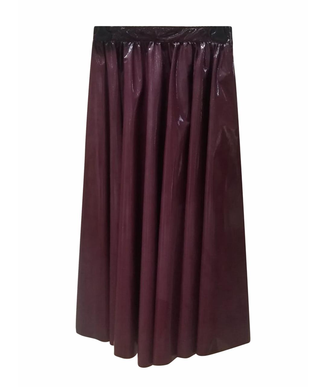 MSGM Бордовая юбка миди, фото 1