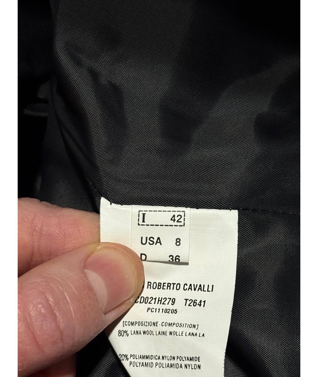 CAVALLI CLASS Антрацитовое шерстяное пальто, фото 6
