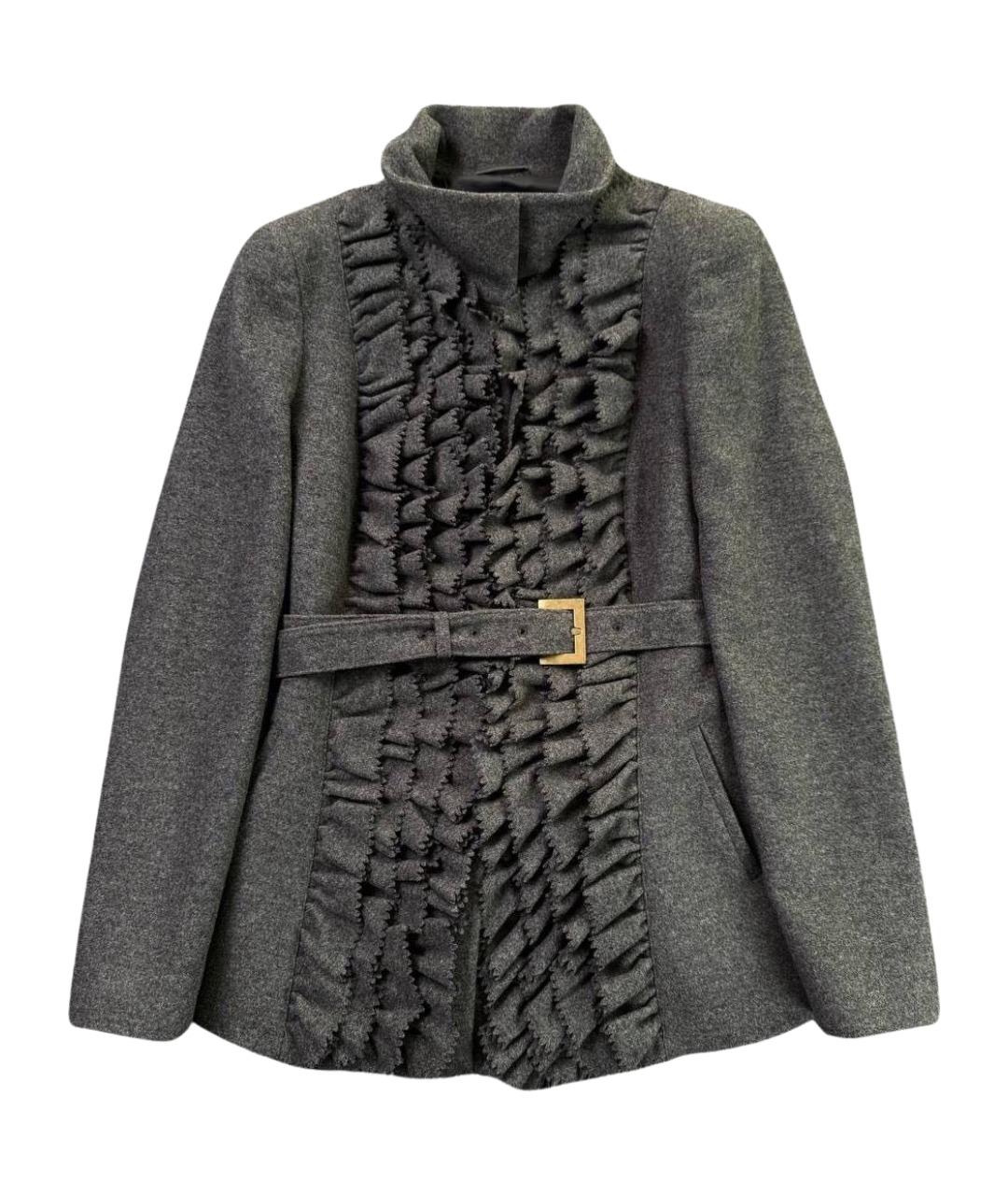 CAVALLI CLASS Антрацитовое шерстяное пальто, фото 1