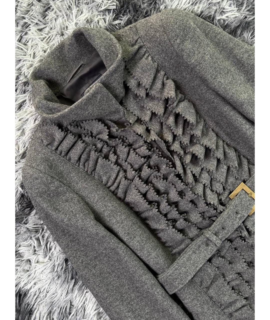 CAVALLI CLASS Антрацитовое шерстяное пальто, фото 4