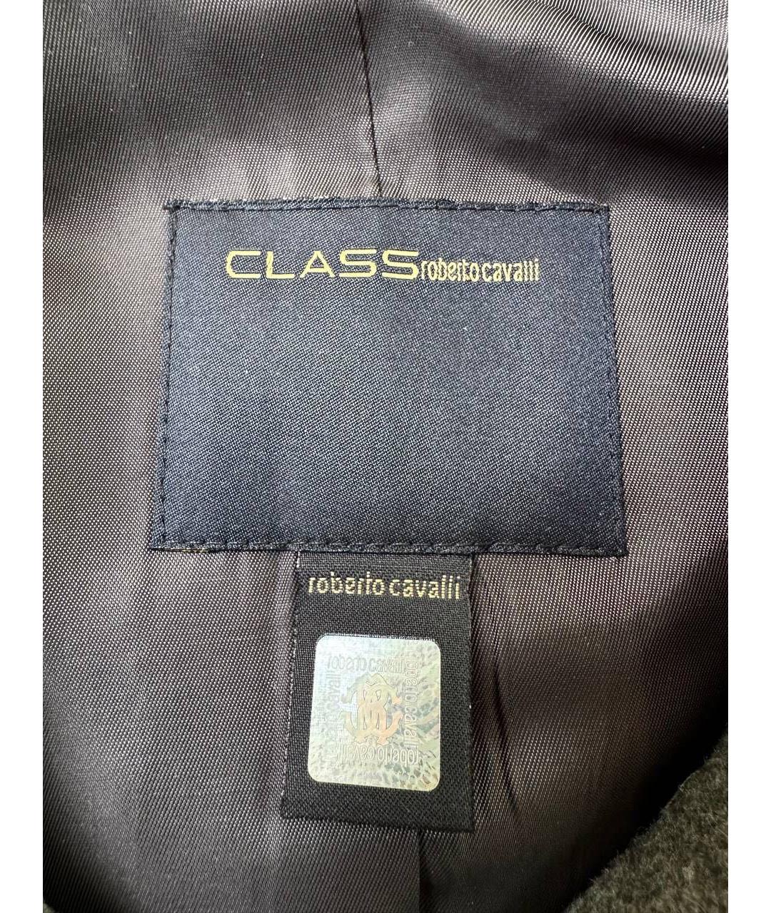 CAVALLI CLASS Антрацитовое шерстяное пальто, фото 5
