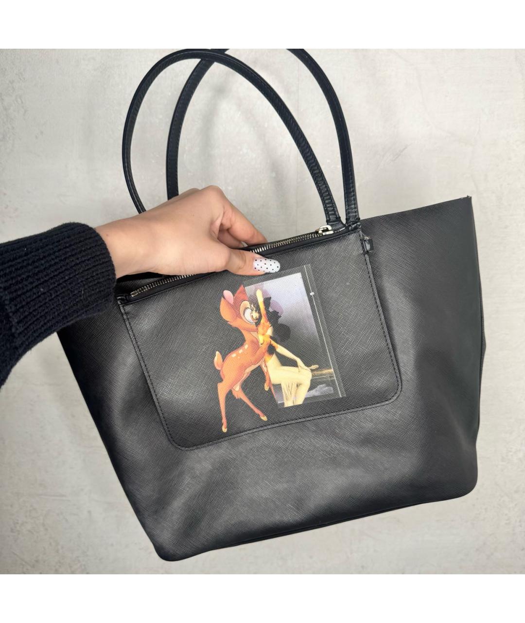 GIVENCHY Черная кожаная сумка тоут, фото 2