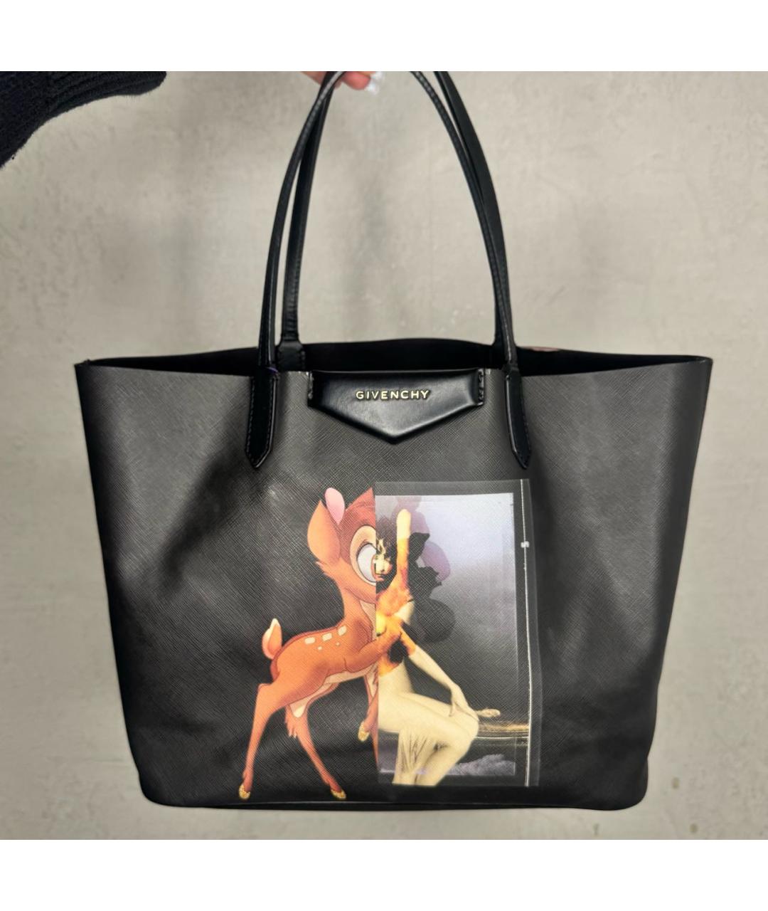 GIVENCHY Черная кожаная сумка тоут, фото 4