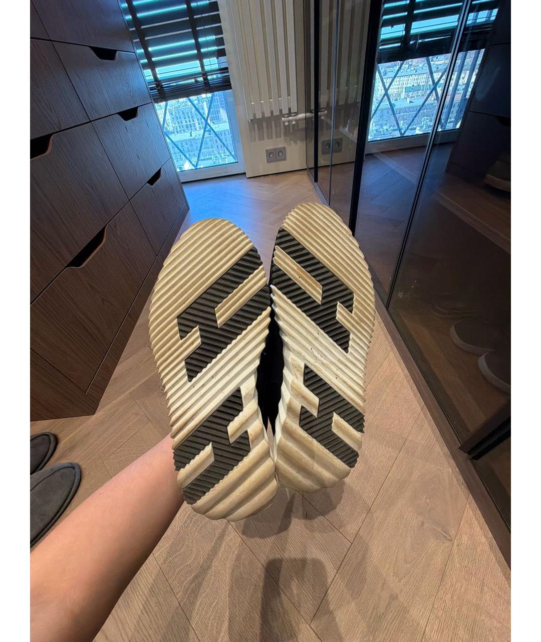 HERMES Черные кожаные высокие кроссовки / кеды, фото 6